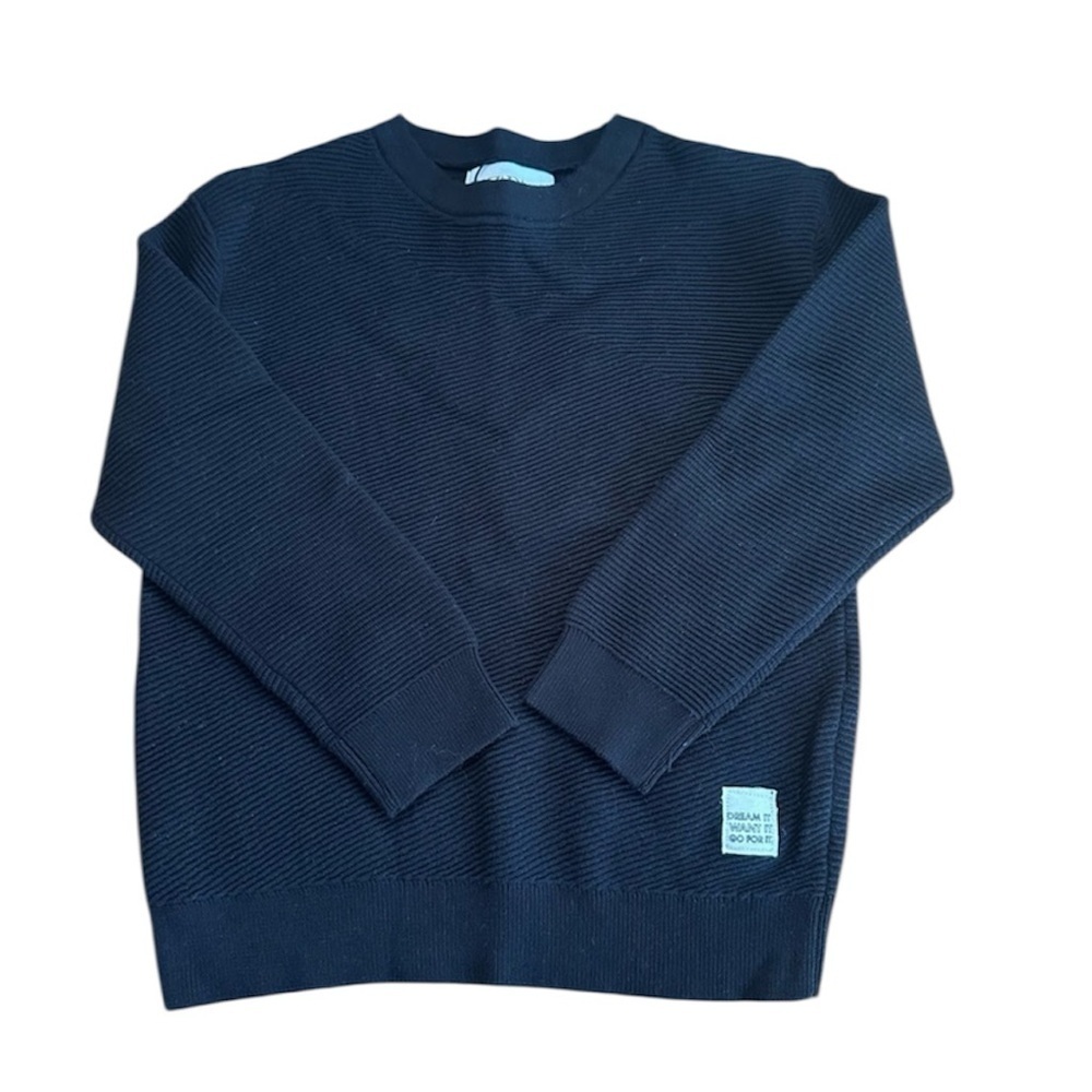 ❤️ ZARA BOYS ribbed Black Sweater size 6